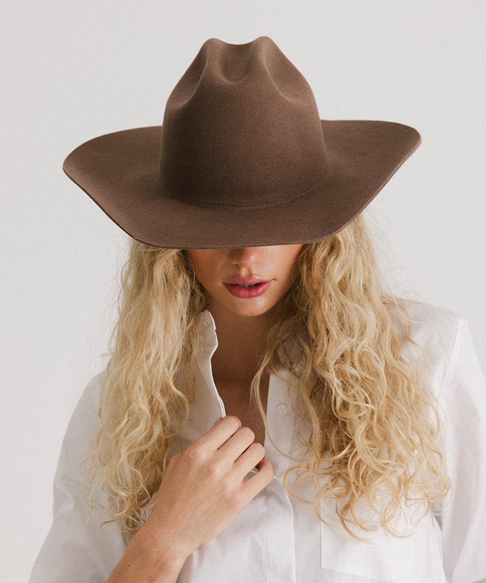 GIGI PIP Teddy Cattleman Women's Felt Cowboy Hat – Classic Western Crown & Wide Brim | 12 Colors
