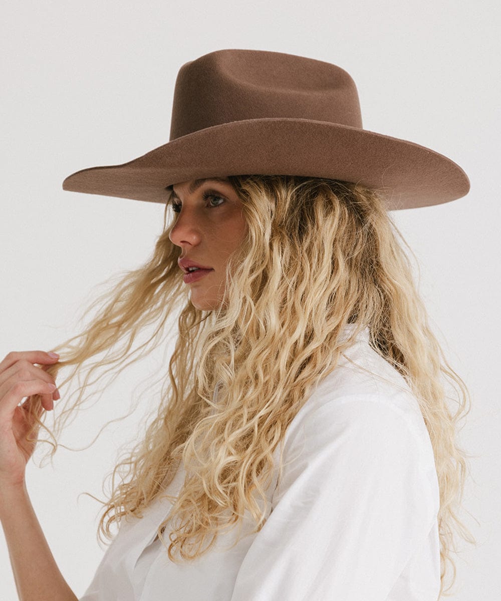 GIGI PIP Teddy Cattleman Women's Felt Cowboy Hat – Classic Western Crown & Wide Brim | 12 Colors