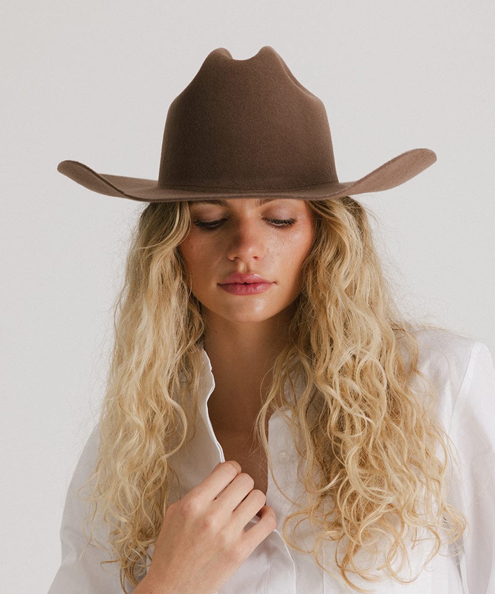 GIGI PIP Teddy Cattleman Women's Felt Cowboy Hat – Classic Western Crown & Wide Brim | 12 Colors