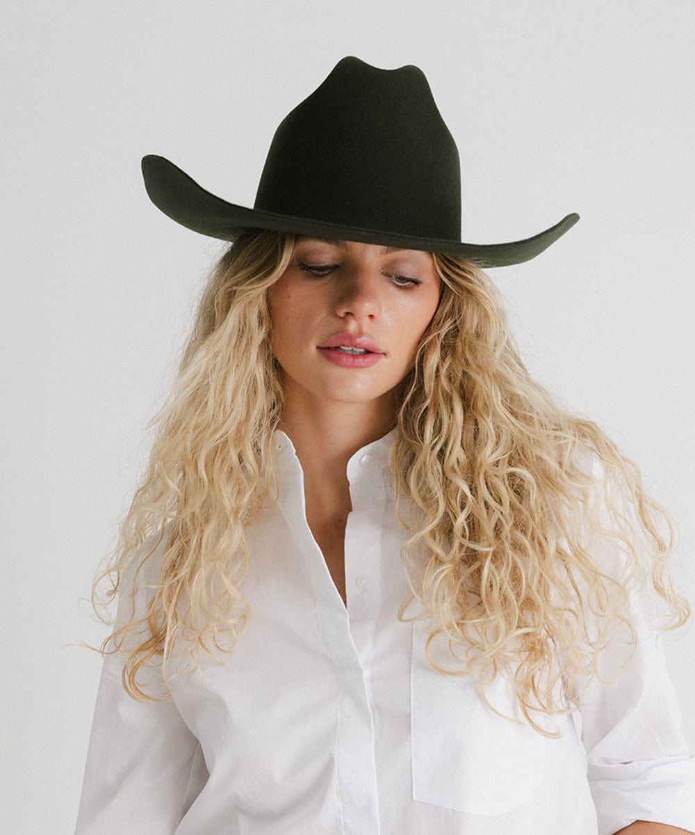 GIGI PIP Teddy Cattleman Women's Felt Cowboy Hat – Classic Western Crown & Wide Brim | 12 Colors