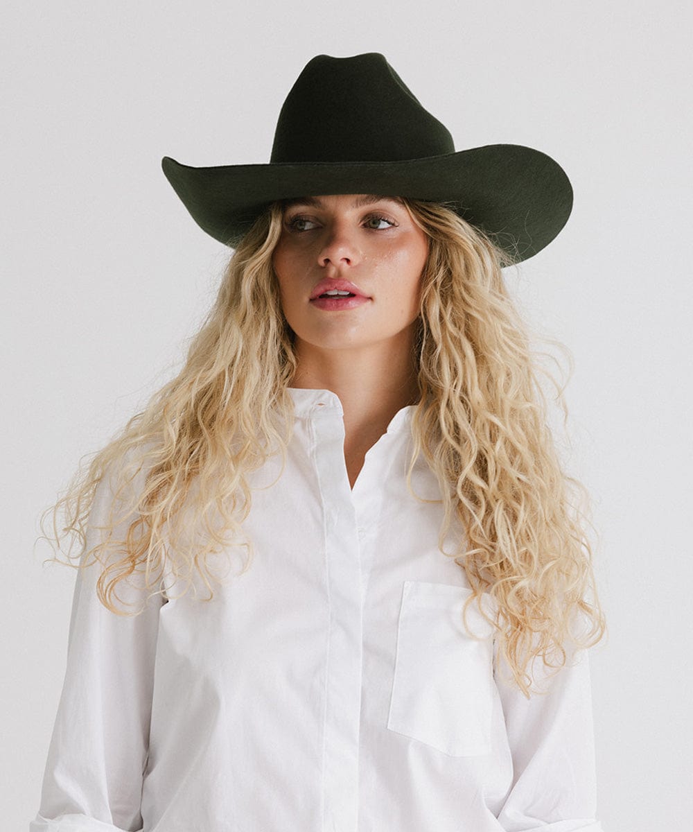 GIGI PIP Teddy Cattleman Women's Felt Cowboy Hat – Classic Western Crown & Wide Brim | 12 Colors