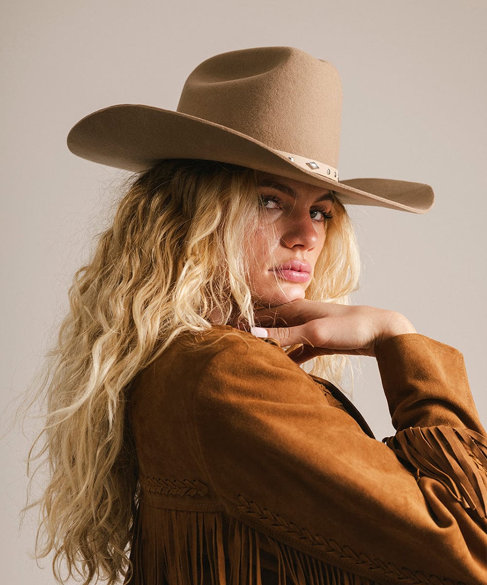 GIGI PIP Teddy Cattleman Women's Felt Cowboy Hat – Classic Western Crown & Wide Brim | 12 Colors