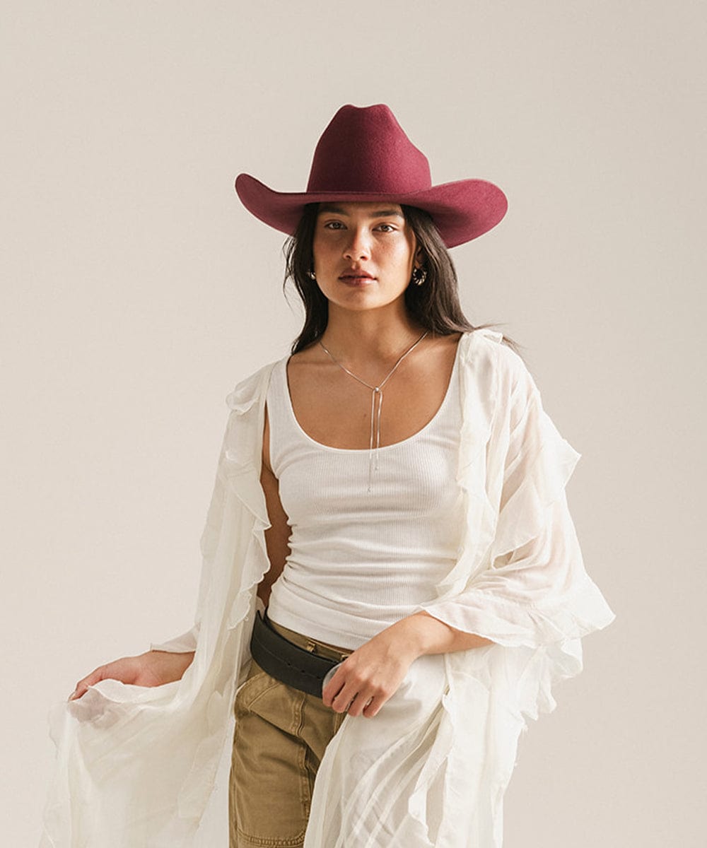 GIGI PIP Teddy Cattleman Women's Felt Cowboy Hat – Classic Western Crown & Wide Brim | 12 Colors
