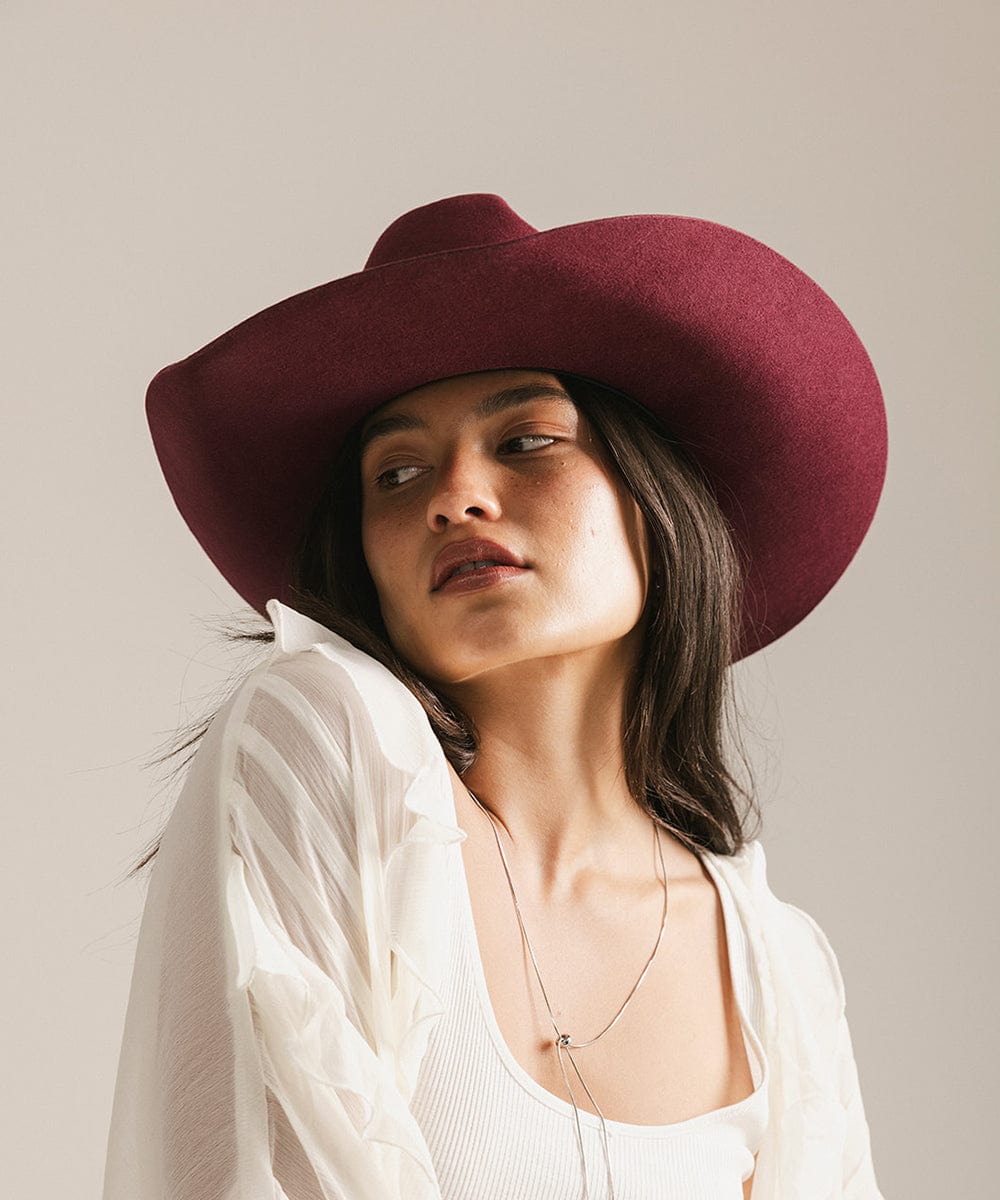 GIGI PIP Teddy Cattleman Women's Felt Cowboy Hat – Classic Western Crown & Wide Brim | 12 Colors