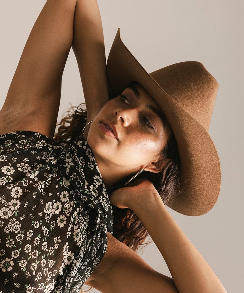 GIGI PIP Teddy Cattleman Women's Felt Cowboy Hat – Classic Western Crown & Wide Brim | 12 Colors