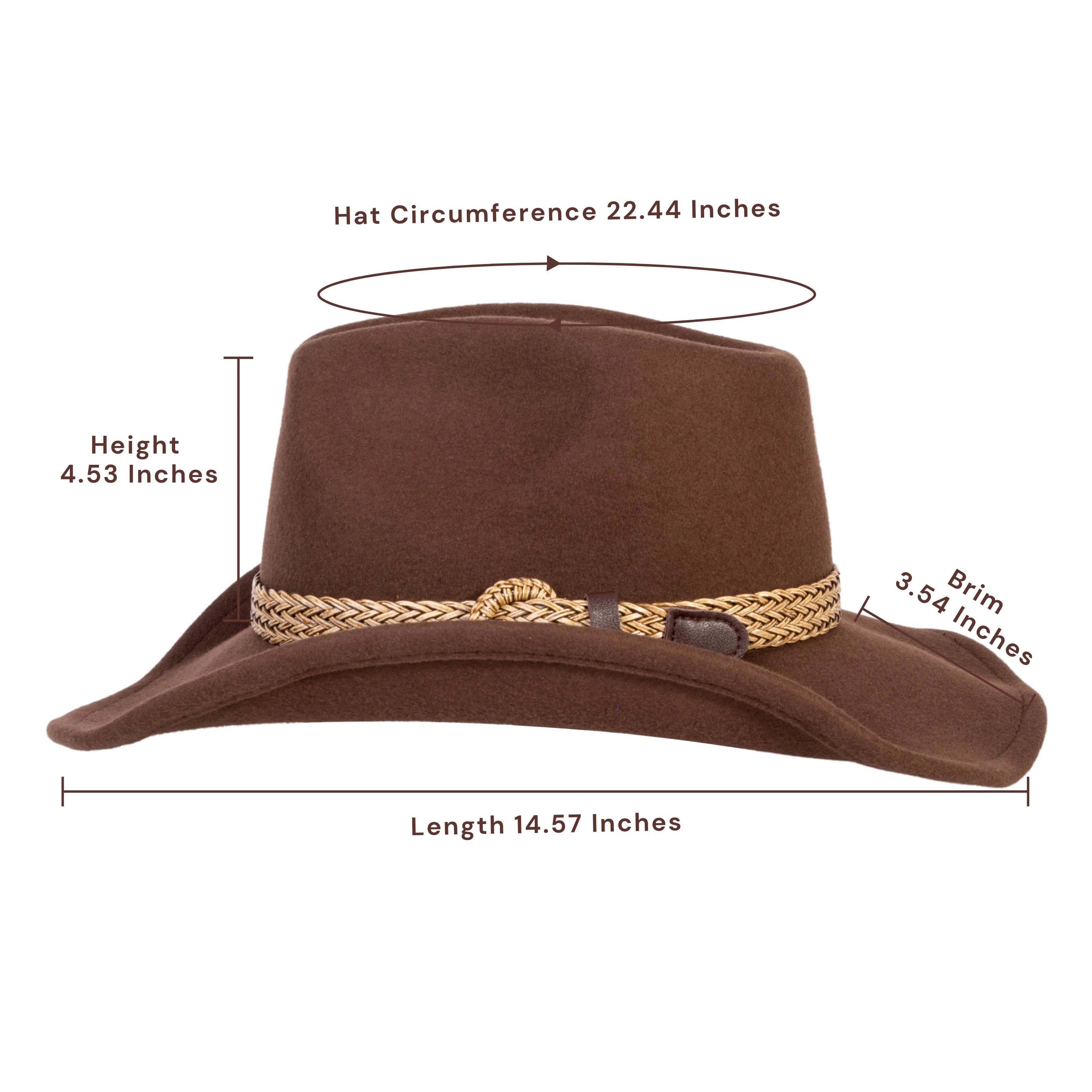 Frontier Trail Brown Wool Felt Cowboy Hat | Mix Brown Western Hat