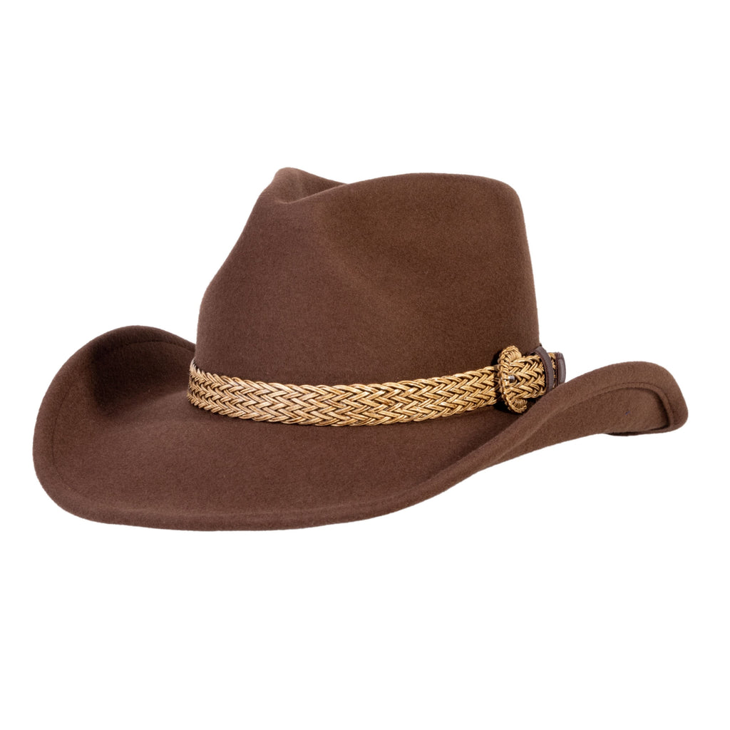 Frontier Trail Brown Wool Felt Cowboy Hat | Mix Brown Western Hat