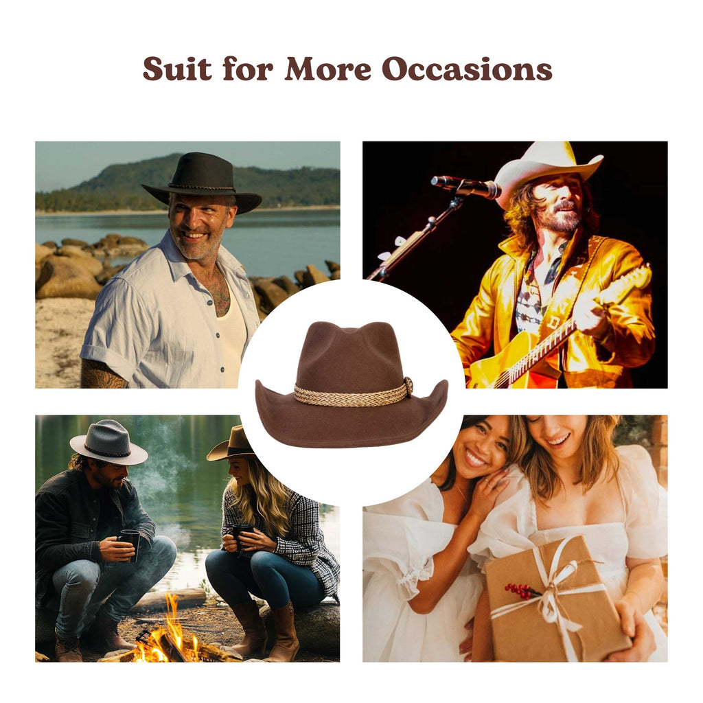 Frontier Trail Brown Wool Felt Cowboy Hat | Mix Brown Western Hat