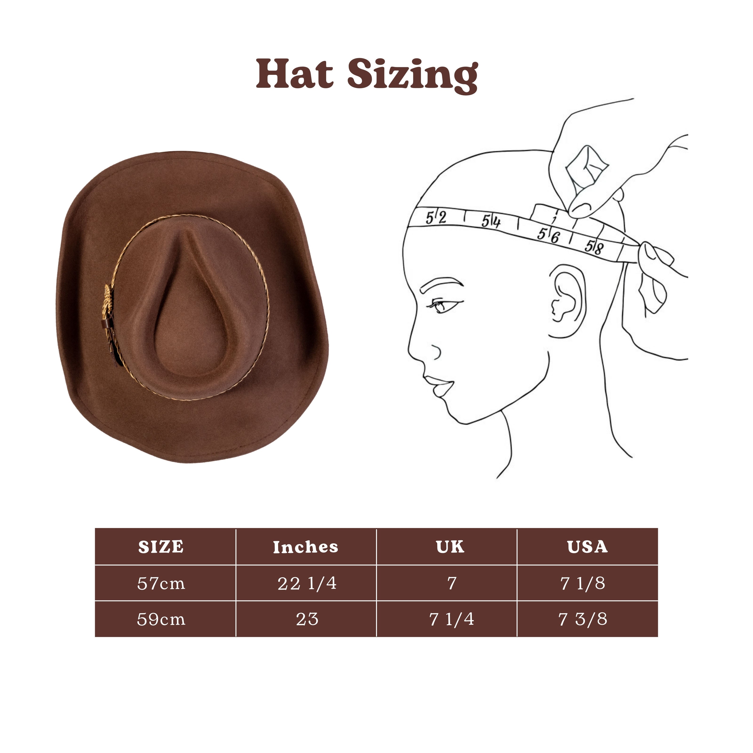 Frontier Trail Brown Wool Felt Cowboy Hat | Mix Brown Western Hat