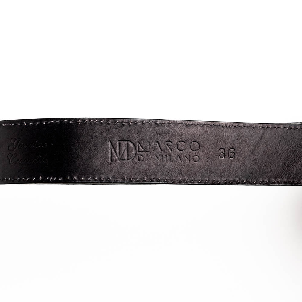 Marco Di Milano Iowa Men's Exotic Western Belt – Genuine Caiman Skin | Black