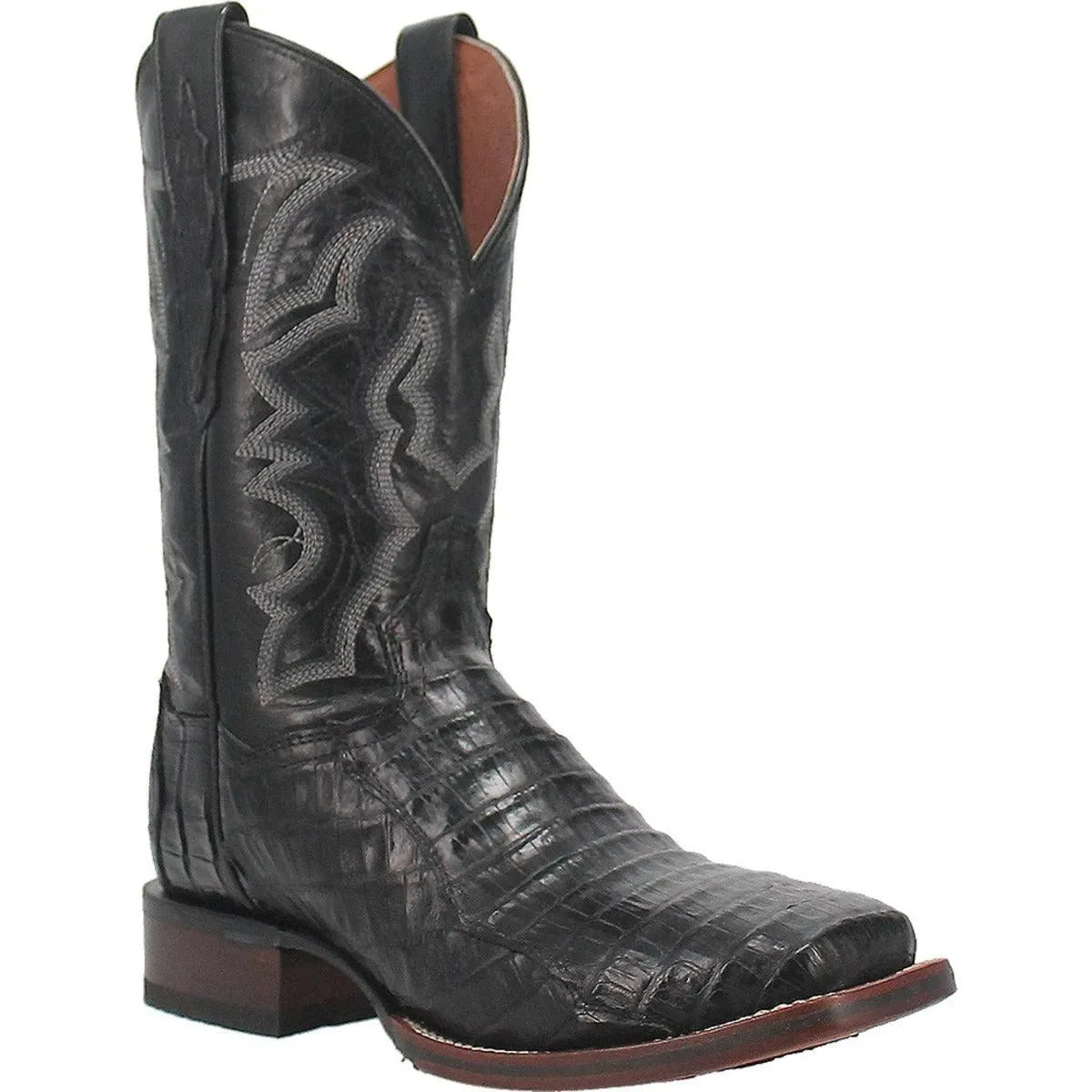 Dan Post Men's Cowboy Western Boot Kingsly – Broad Square Toe, Genuine Caiman Skin, Cowboy Certified Outsole, Removable Orthotic Insole, Stockman Heel, Exotic Leather Rodeo & Dress Boot
