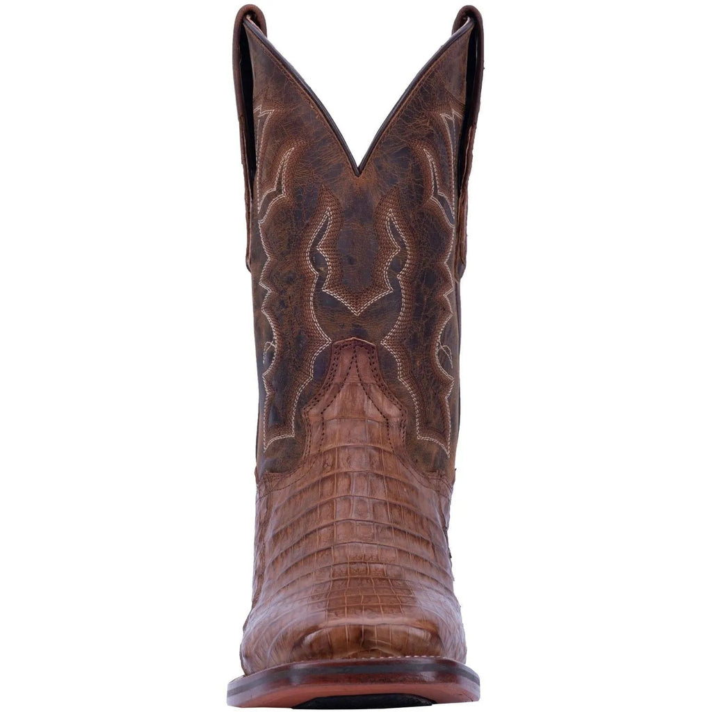 Dan Post Men's Cowboy Western Boot Kingsly – Broad Square Toe, Genuine Caiman Skin, Cowboy Certified Outsole, Removable Orthotic Insole, Stockman Heel, Exotic Leather Rodeo & Dress Boot