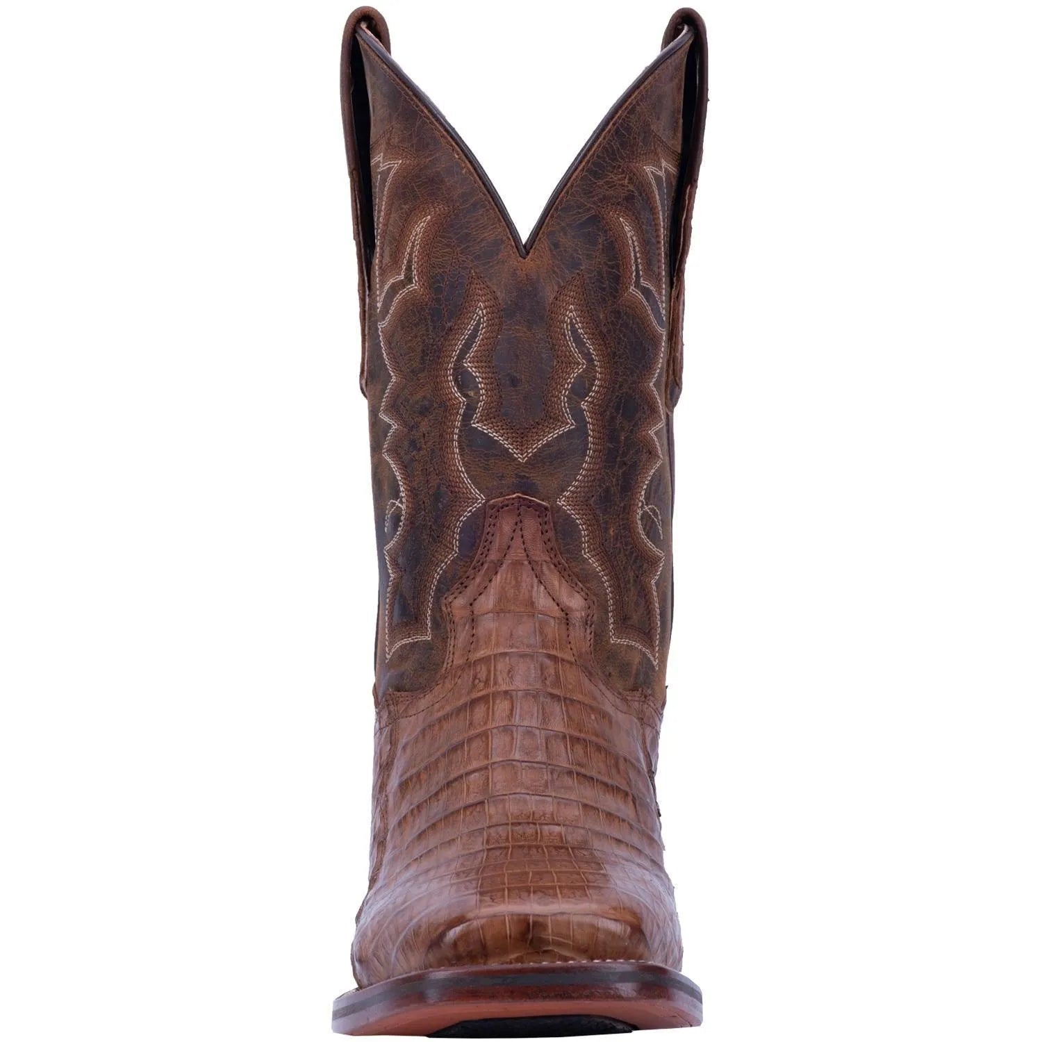 Dan Post Men's Cowboy Western Boot Kingsly – Broad Square Toe, Genuine Caiman Skin, Cowboy Certified Outsole, Removable Orthotic Insole, Stockman Heel, Exotic Leather Rodeo & Dress Boot