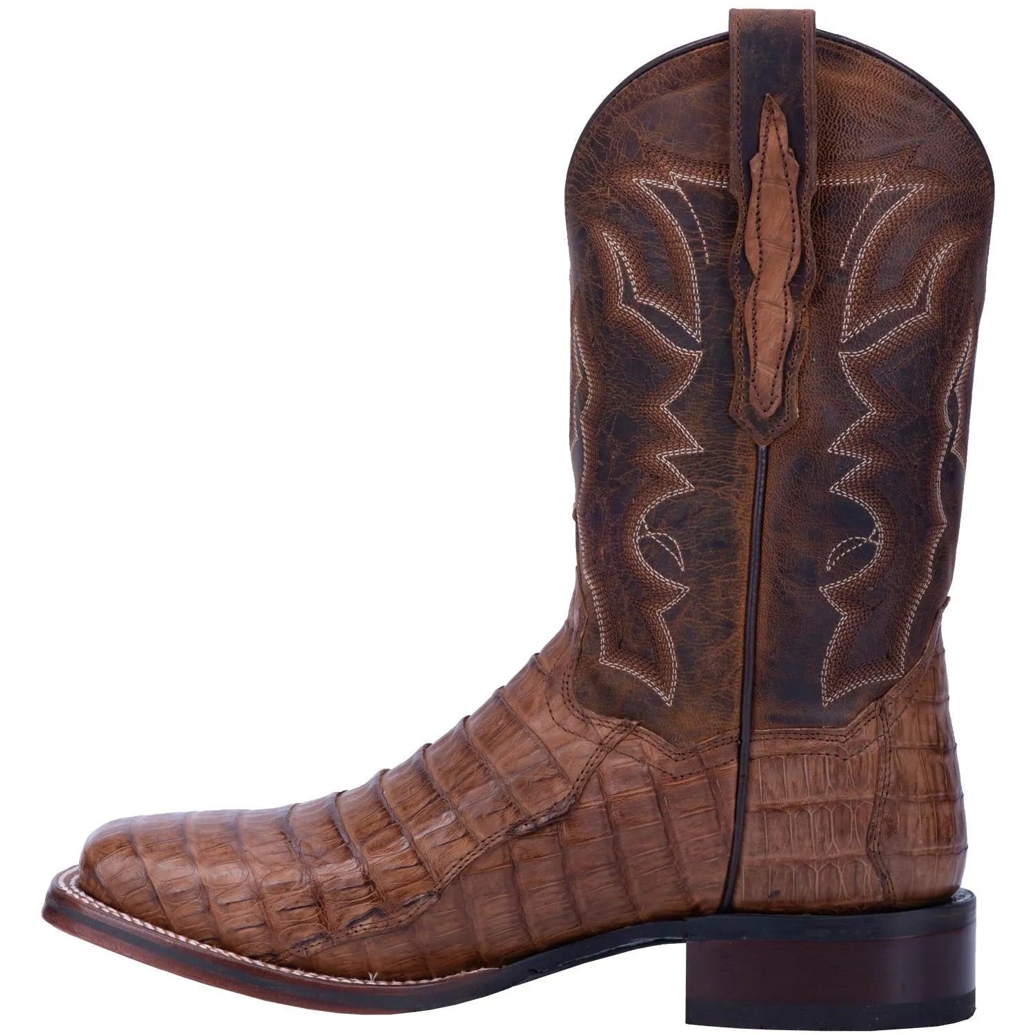 Dan Post Men's Cowboy Western Boot Kingsly – Broad Square Toe, Genuine Caiman Skin, Cowboy Certified Outsole, Removable Orthotic Insole, Stockman Heel, Exotic Leather Rodeo & Dress Boot