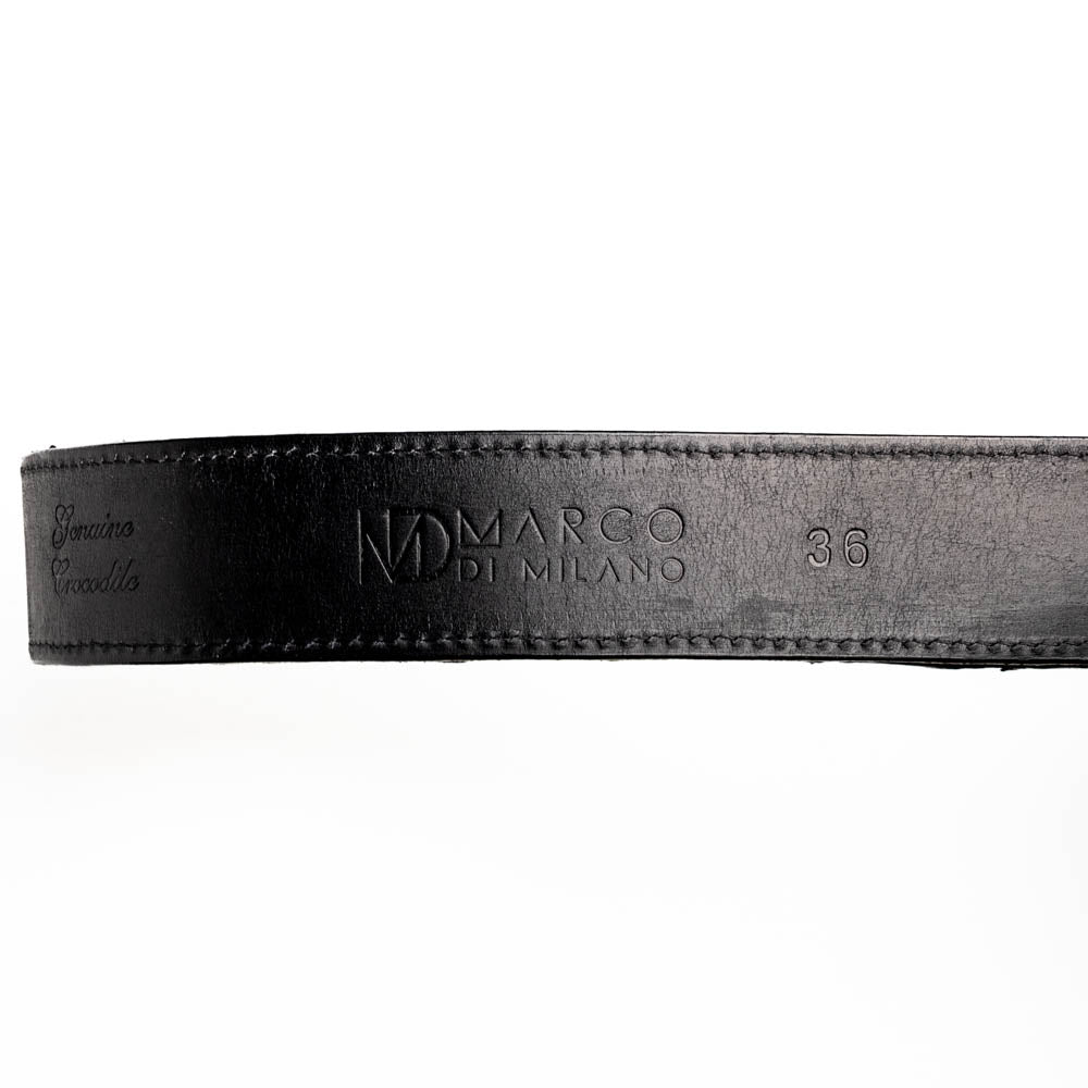 Marco Di Milano Marlboro Men's Exotic Western Belt – Hornback Caiman Crocodile | Black