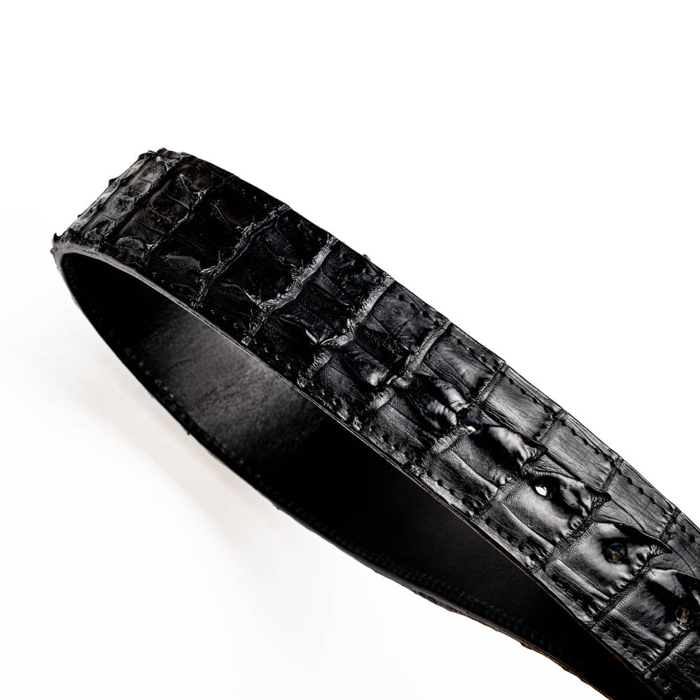 Marco Di Milano Marlboro Men's Exotic Western Belt – Hornback Caiman Crocodile | Black