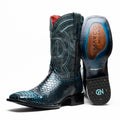 Marco Di Milano Missouri Black Blue Python Cowboy Boots