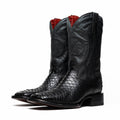 Marco Di Milano Missouri Men's Exotic Cowboy Boots – Genuine Python Skin | Black Square Toe