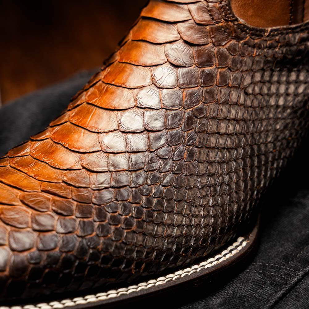 Marco Di Milano Missouri Men's Exotic Cowboy Boots – Genuine Python Skin | Lisboa Square Toe