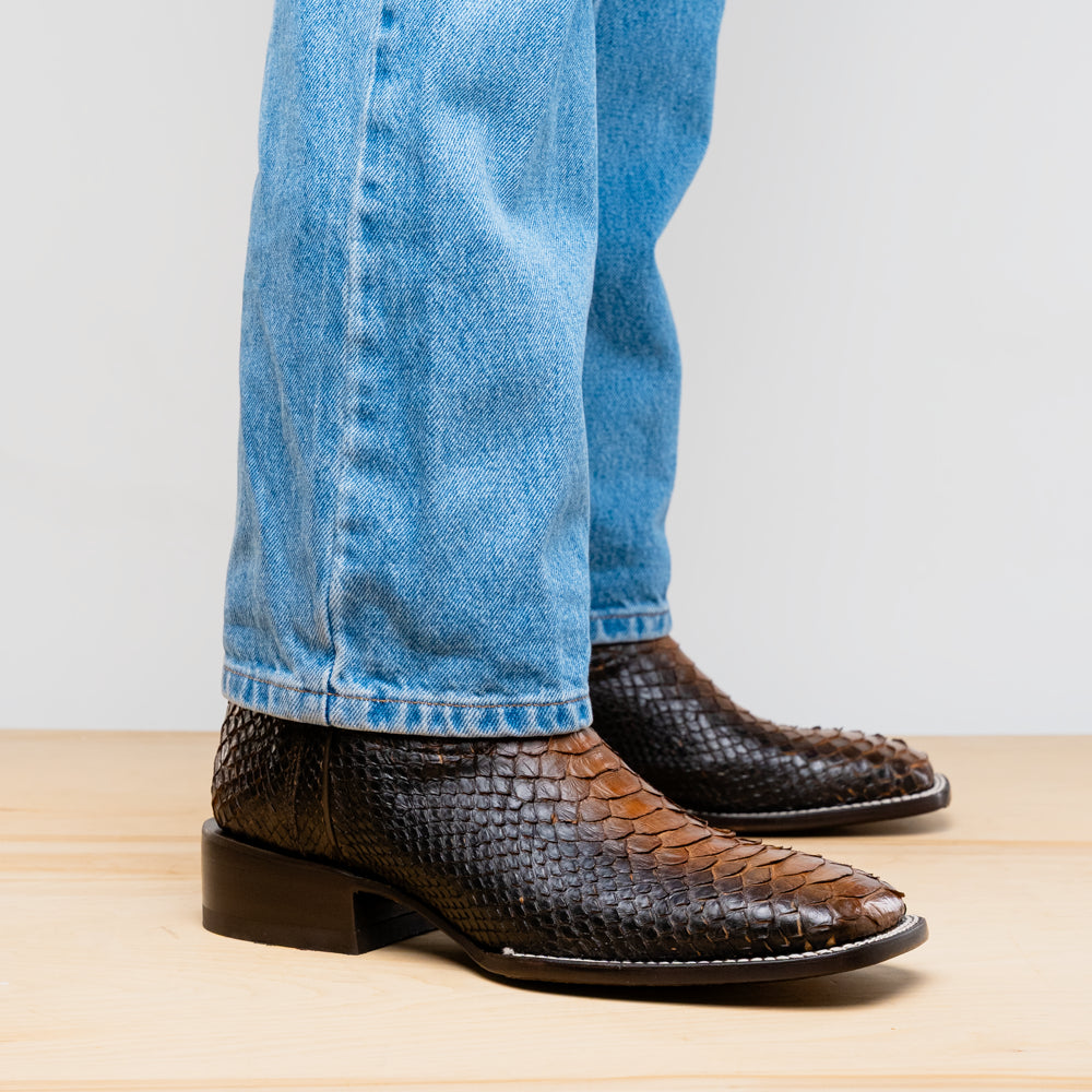 Marco Di Milano Missouri Men's Exotic Cowboy Boots – Genuine Python Skin | Lisboa Square Toe