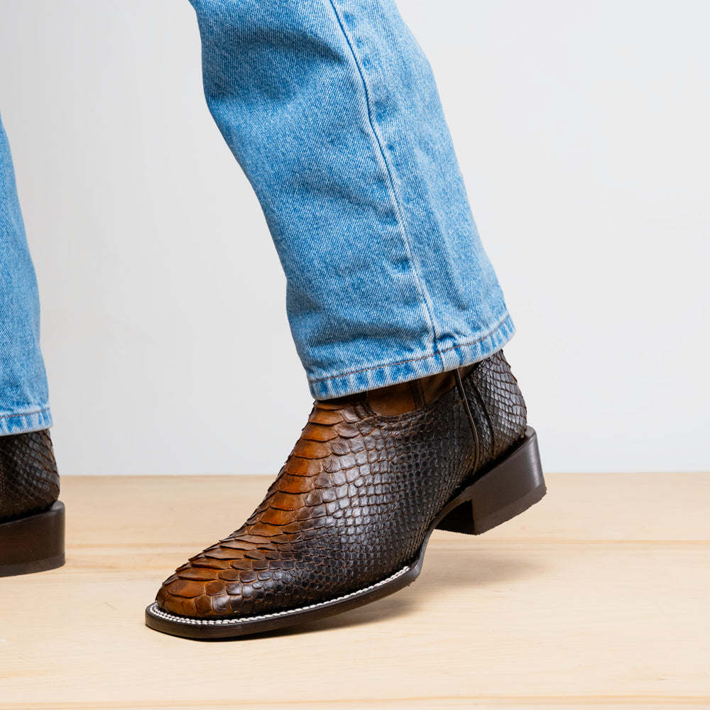 Marco Di Milano Missouri Men's Exotic Cowboy Boots – Genuine Python Skin | Lisboa Square Toe