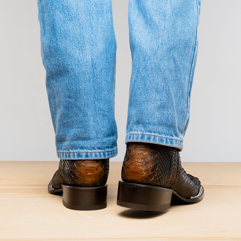 Marco Di Milano Missouri Men's Exotic Cowboy Boots – Genuine Python Skin | Lisboa Square Toe