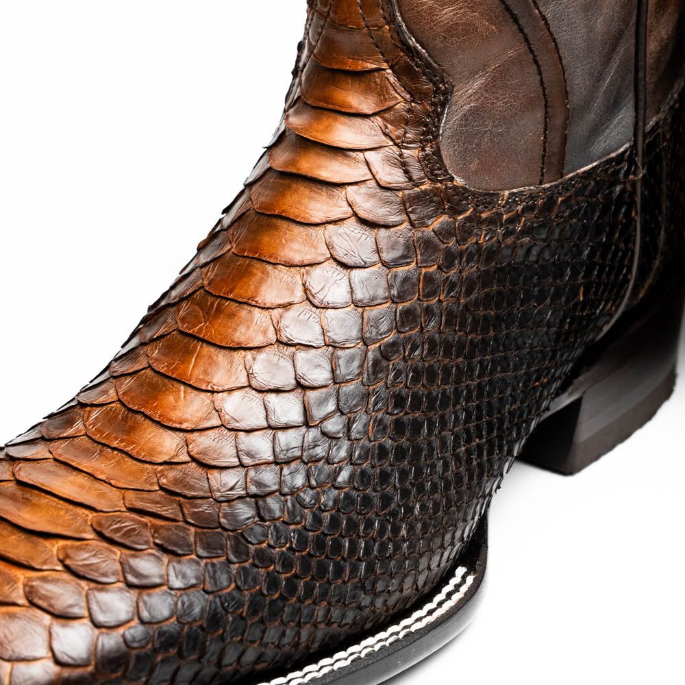 Marco Di Milano Missouri Men's Exotic Cowboy Boots – Genuine Python Skin | Lisboa Square Toe