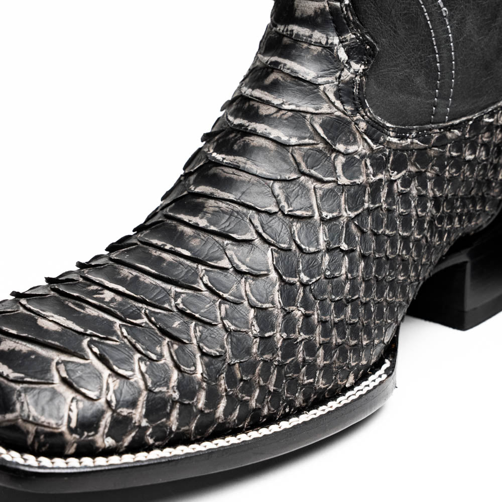 Marco Di Milano Missouri Stone White Python Cowboy Boots