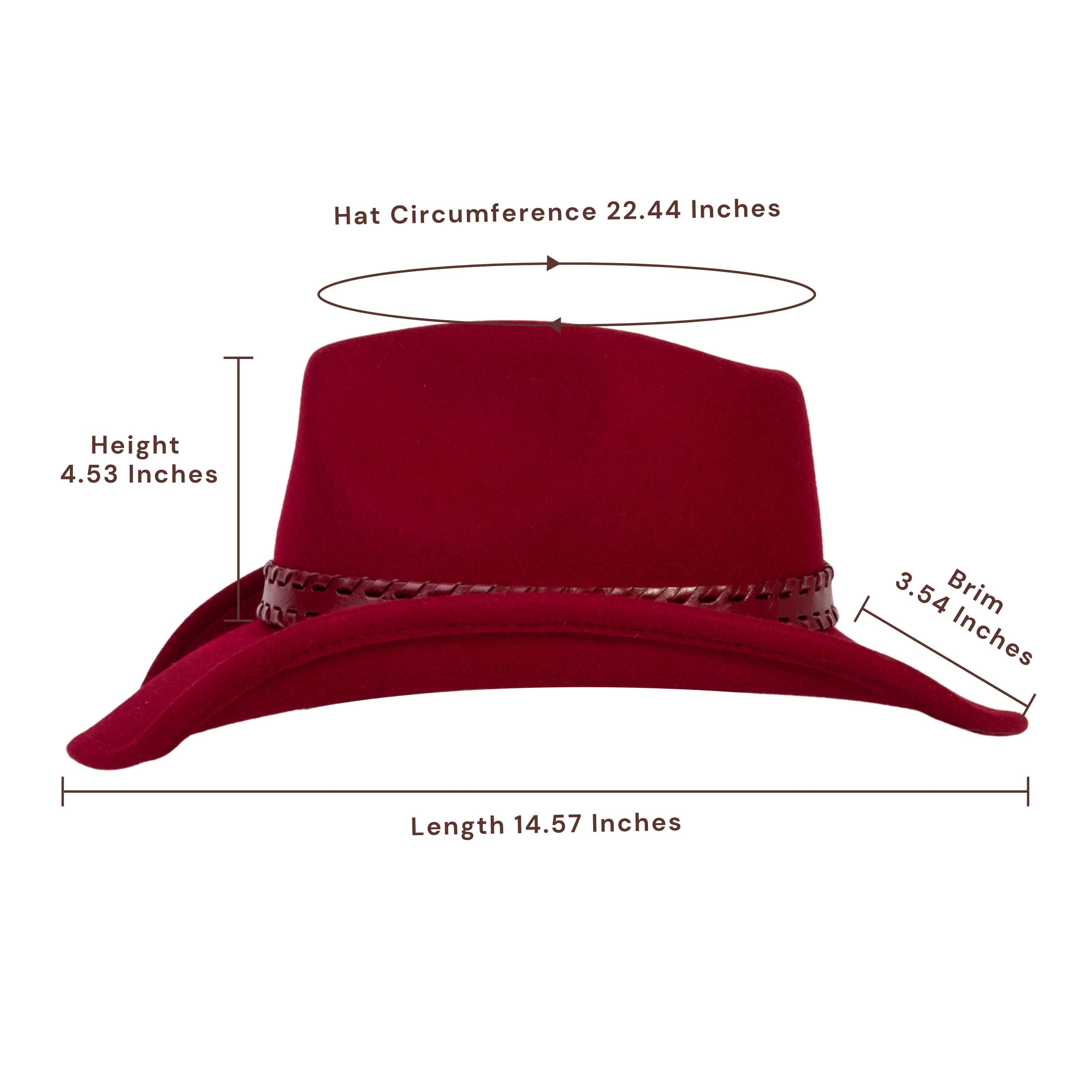 Outlaw Crimson Wool Felt Cowboy Hat | Mix Brown Western Hat