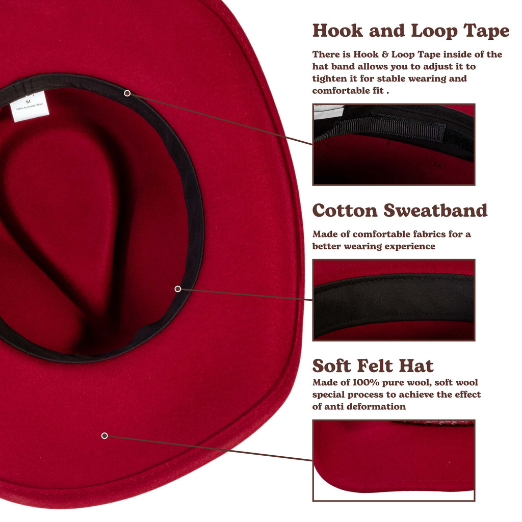 Outlaw Crimson Wool Felt Cowboy Hat | Mix Brown Western Hat