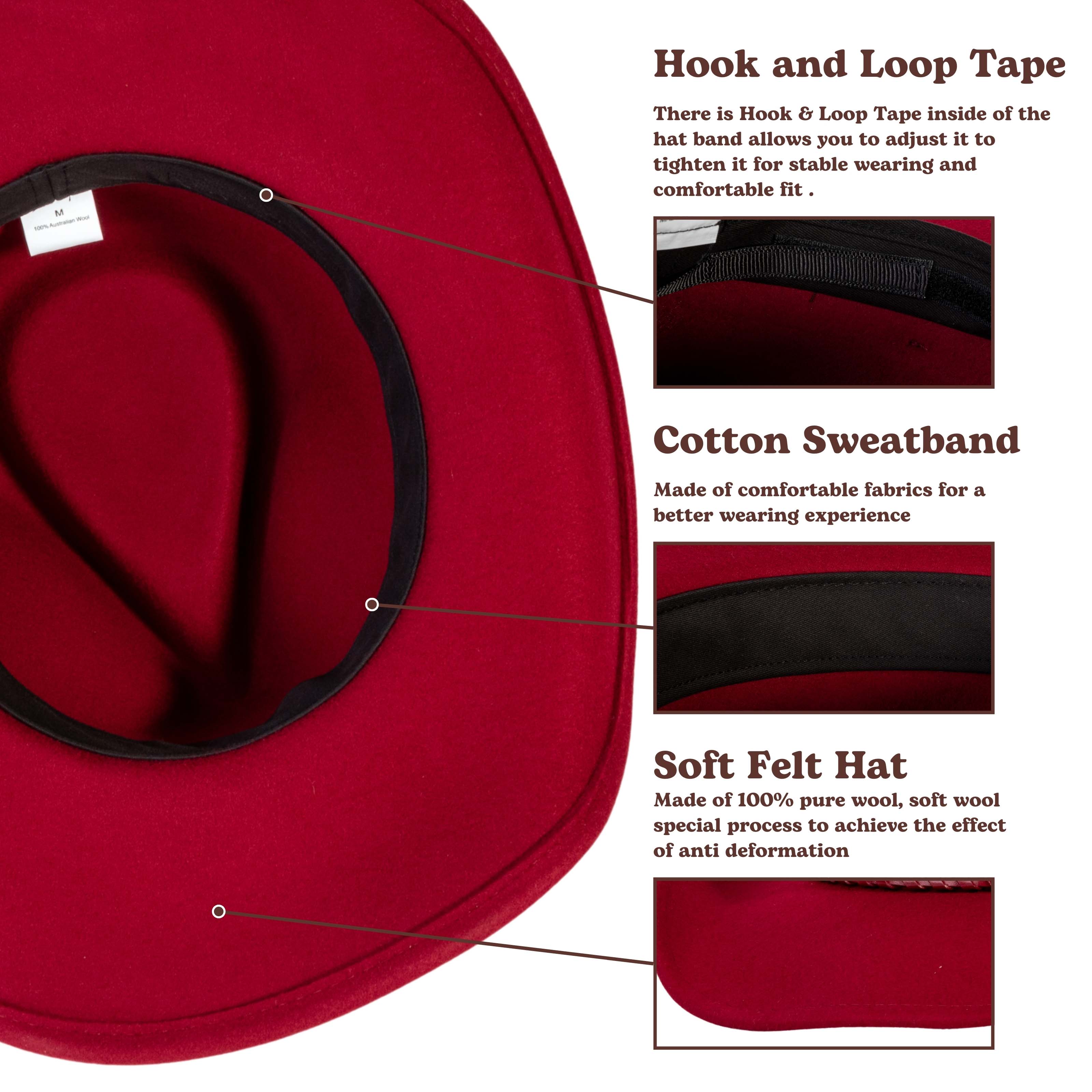 Outlaw Crimson Wool Felt Cowboy Hat | Mix Brown Western Hat