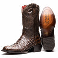 Marco Di Milano Phoenix Men's Aged Brown Caiman Belly Round Toe Cowboy Boots