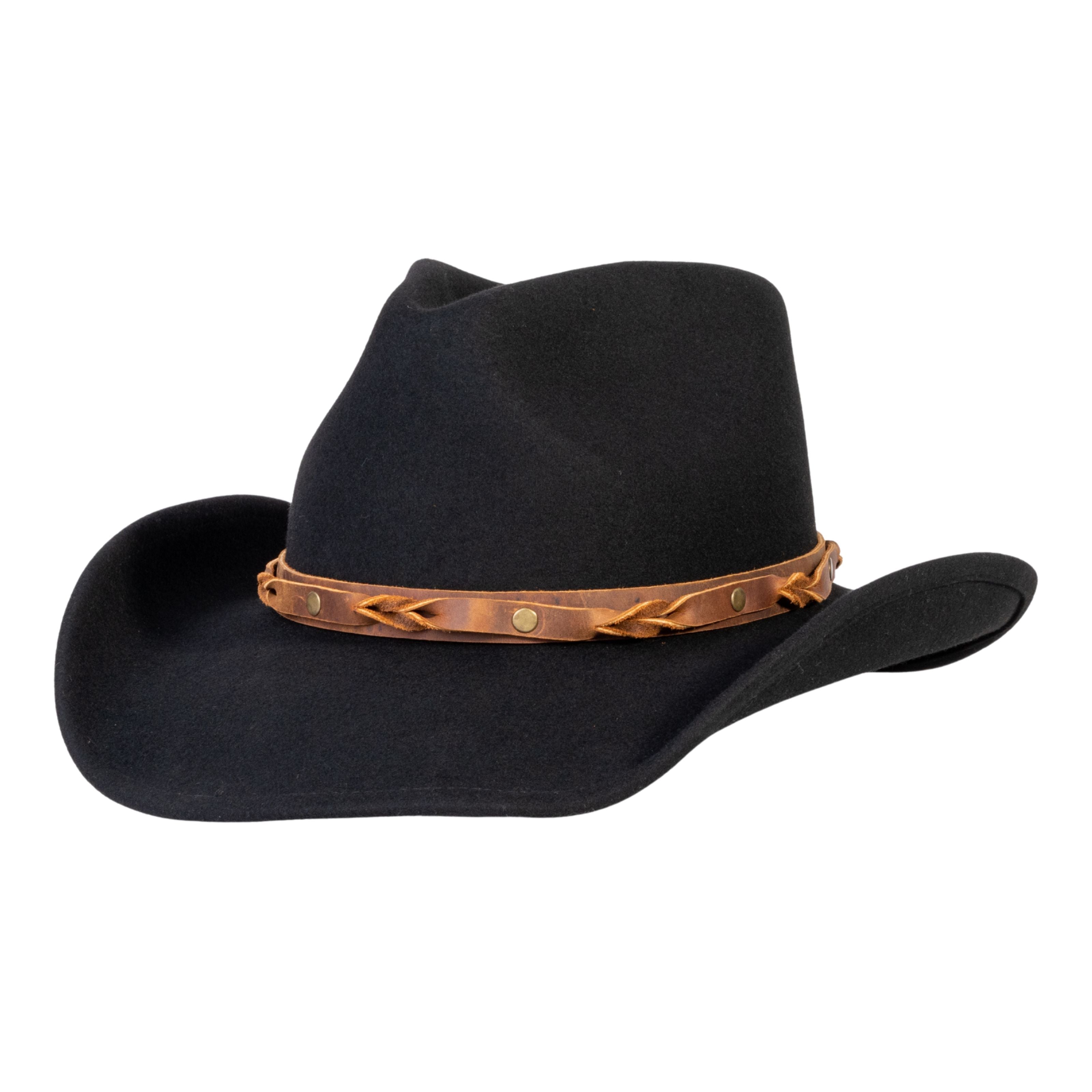 Rustler Black Wool Felt Cowboy Hat | Mix Brown Western Hat
