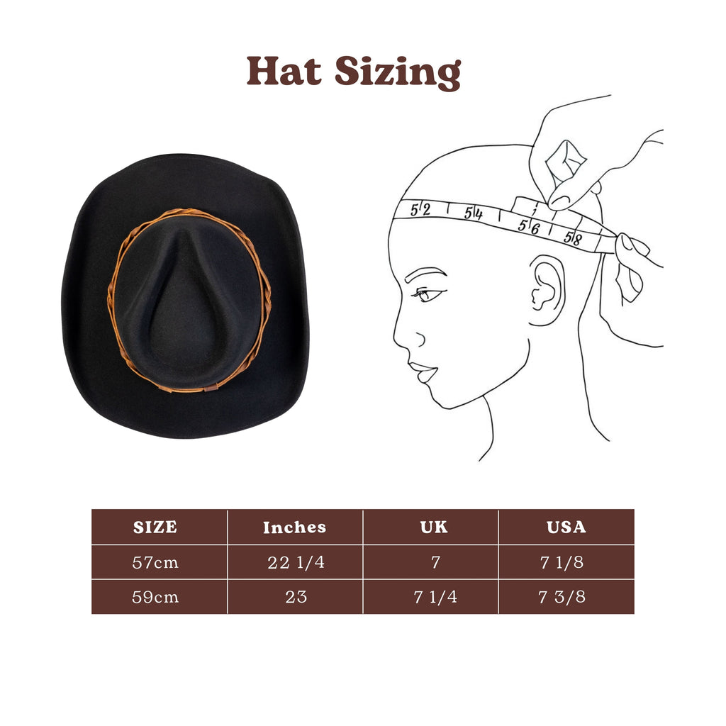 Rustler Black Wool Felt Cowboy Hat | Mix Brown Western Hat