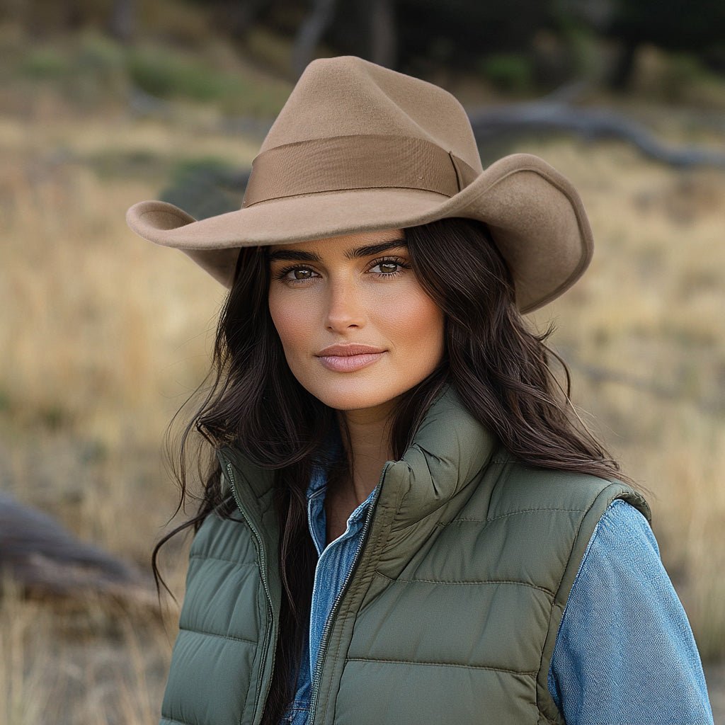 Sage Light Tan Wool Felt Cowboy Hat | Mix Brown Western Hat