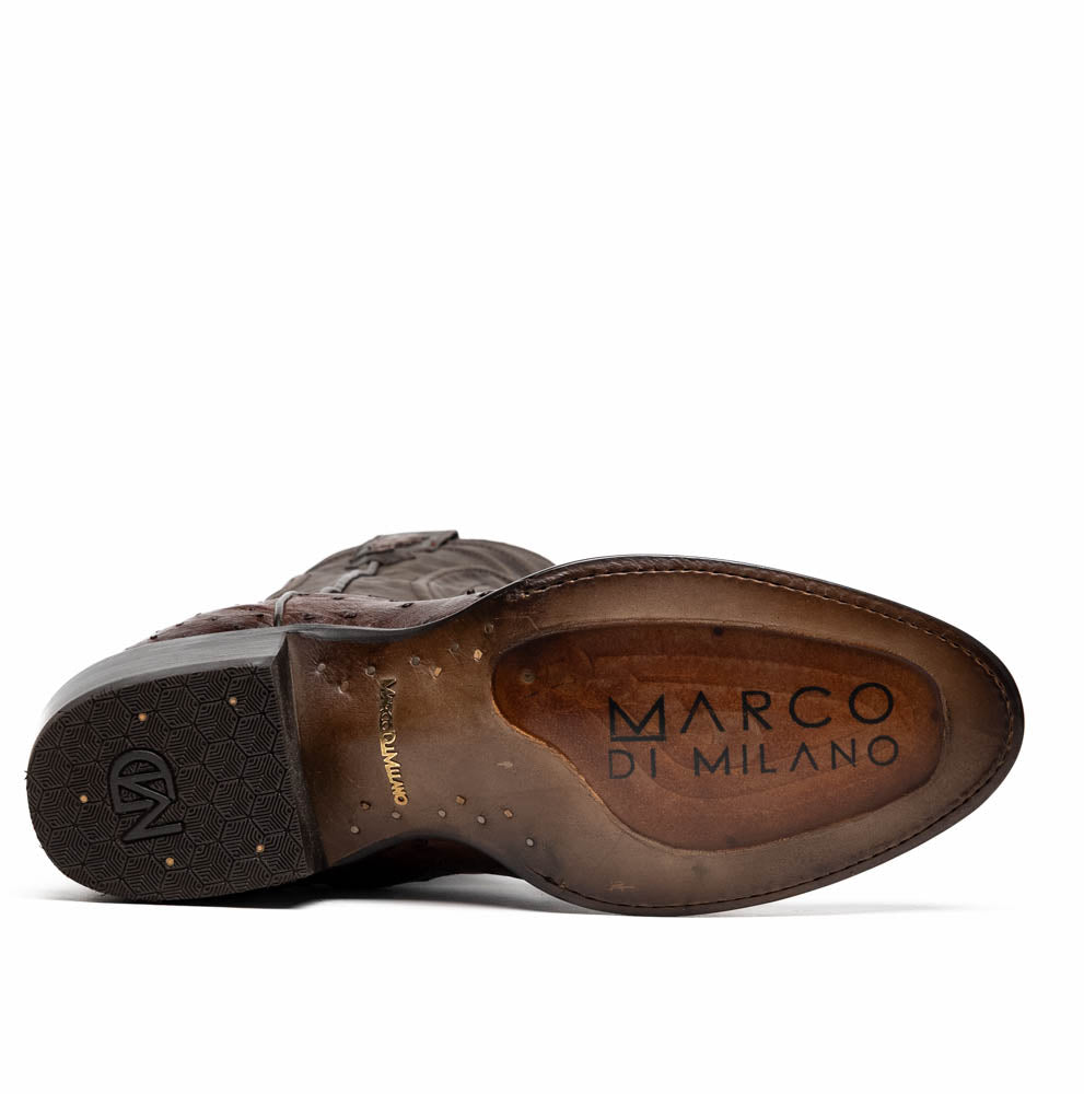 Marco Di Milano Savannah Men's Exotic Cowboy Boots – Full-Quill Ostrich | Kango Tabac Round Toe