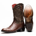 Marco Di Milano Savannah Men's Exotic Cowboy Boots – Full-Quill Ostrich | Kango Tabac Round Toe
