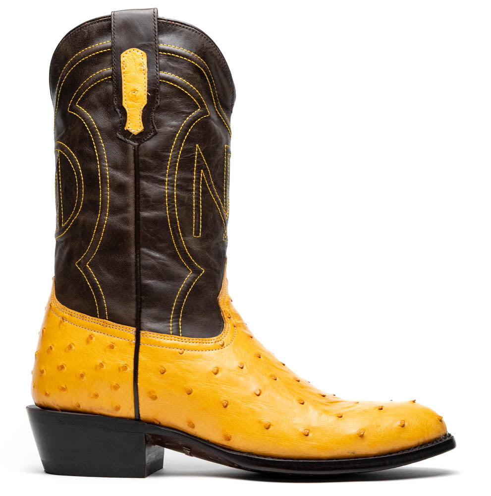 Marco Di Milano Savannah Men's Exotic Cowboy Boots – Full-Quill Ostrich | Buttercup Round Toe