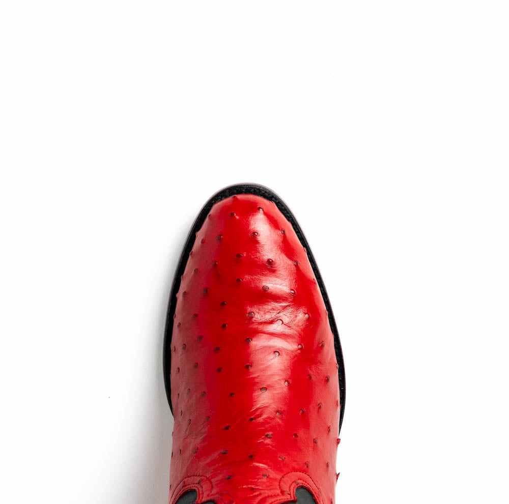 Marco Di Milano Savannah Men's Exotic Cowboy Boots – Full-Quill Ostrich | Red Round Toe