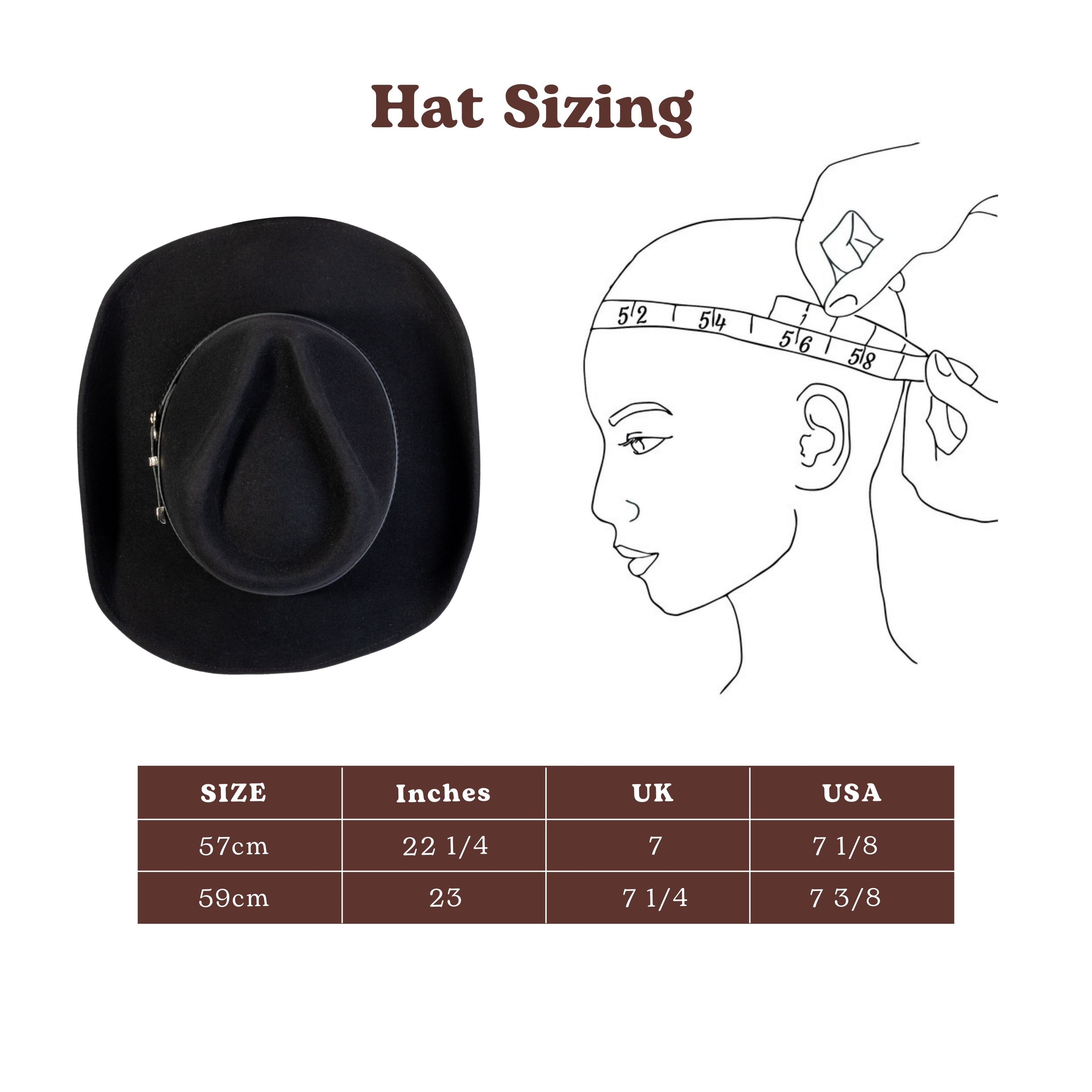 Silver Buckle Black Wool Felt Cowboy Hat | Mix Brown Western Hat