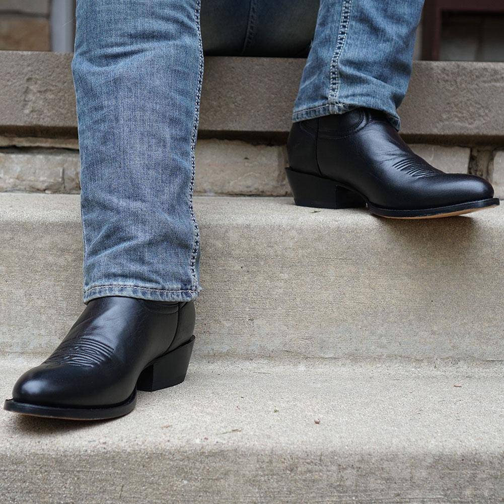 Soto Boots Men's Classic Dress Cowboy Boots – Black Leather | Round Toe | Goodyear Welt