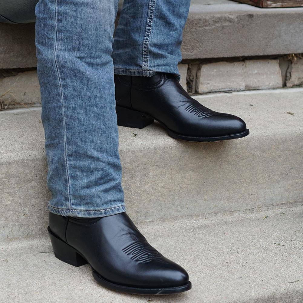Soto Boots Men's Classic Dress Cowboy Boots – Black Leather | Round Toe | Goodyear Welt