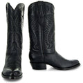 Soto Boots Men's Black Leather Round Toe Dress Cowboy Boots