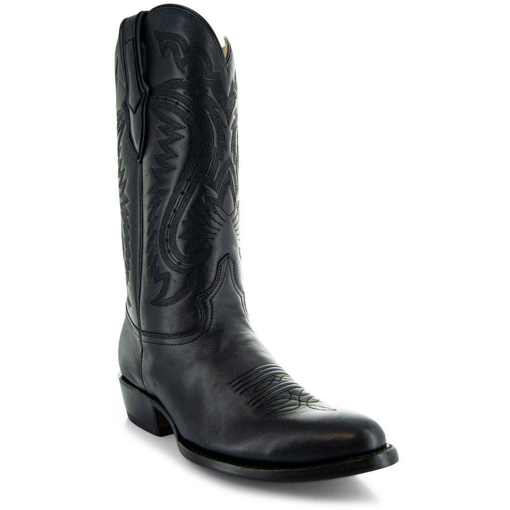 Soto Boots Men's Classic Dress Cowboy Boots – Black Leather | Round Toe | Goodyear Welt