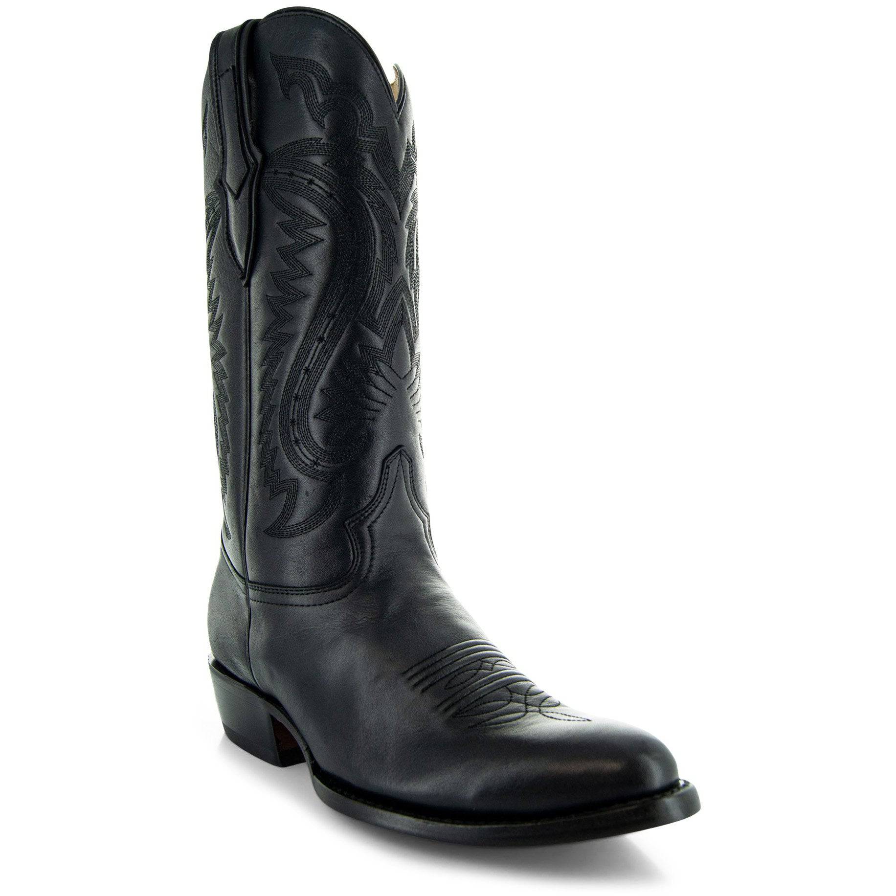 Soto Boots Men's Classic Dress Cowboy Boots – Black Leather | Round Toe | Goodyear Welt