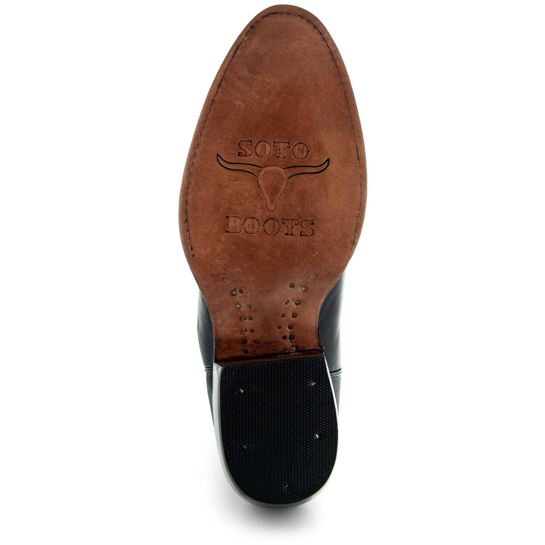Soto Boots Men's Classic Dress Cowboy Boots – Black Leather | Round Toe | Goodyear Welt