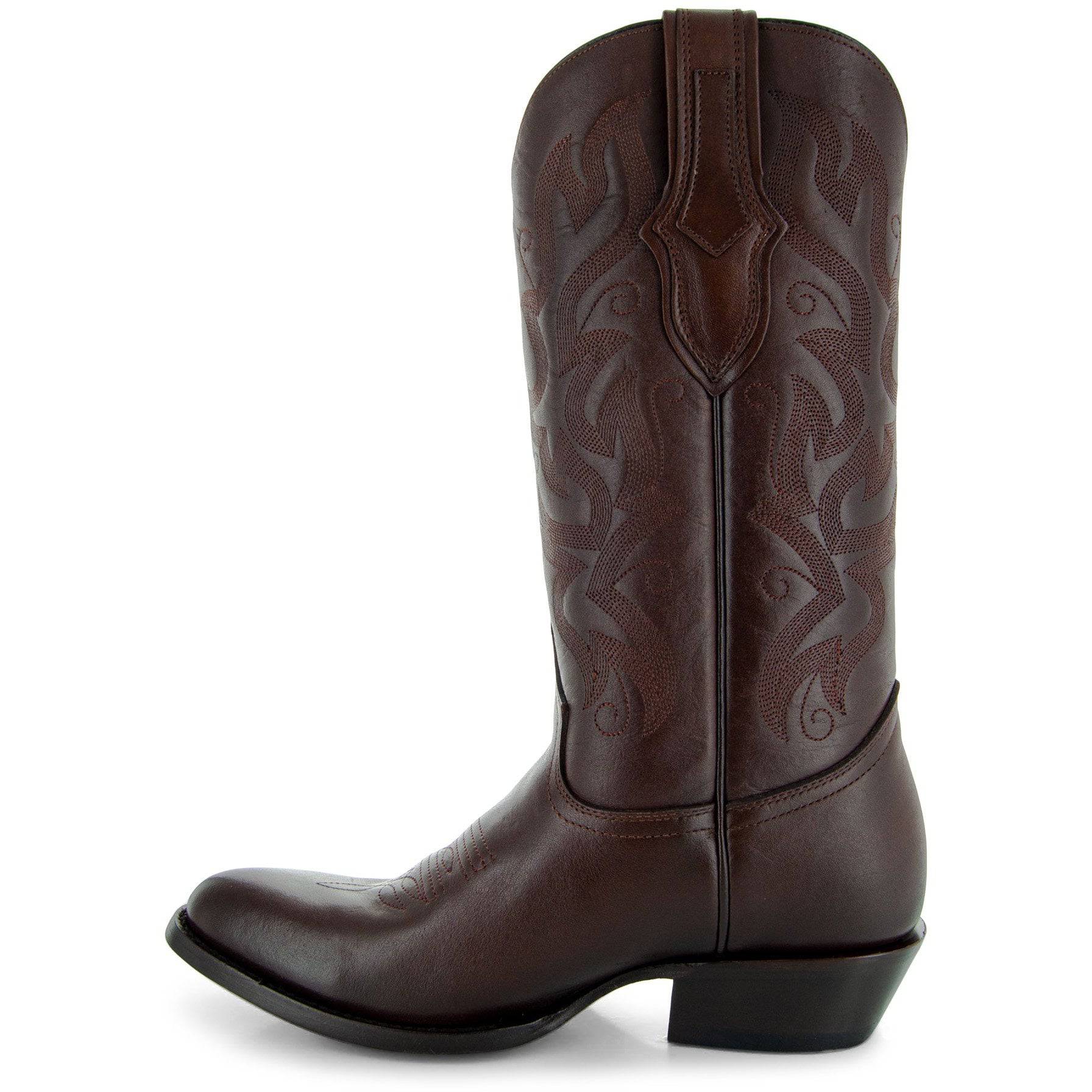 Soto Boots Men's Classic Dress Cowboy Boots – Brown Leather | Round Toe | Goodyear Welt