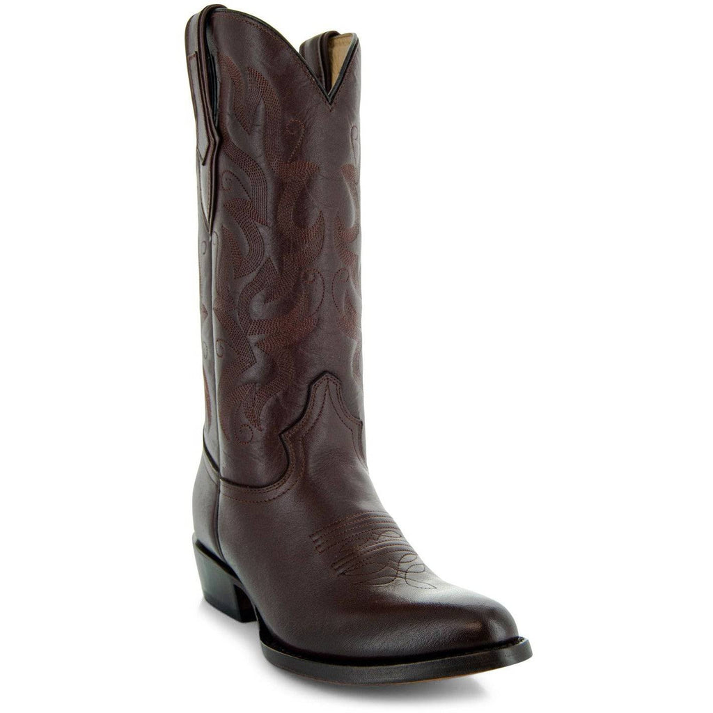 Soto Boots Men's Classic Dress Cowboy Boots – Brown Leather | Round Toe | Goodyear Welt