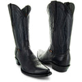 Soto Boots Men's Snip Toe Cowboy Boots – Black Leather | Burnished | Goodyear Welt