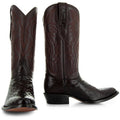 Soto Boots Men's Brown Ostrich Print Round Toe Dress Cowboy Boots